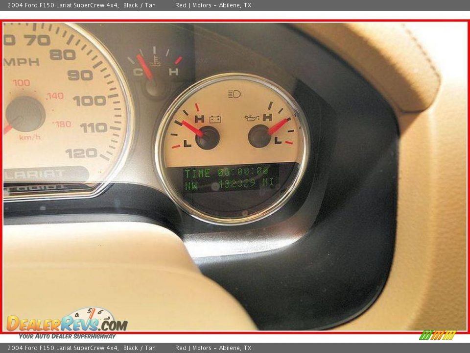 2004 Ford F150 Lariat SuperCrew 4x4 Black / Tan Photo #36
