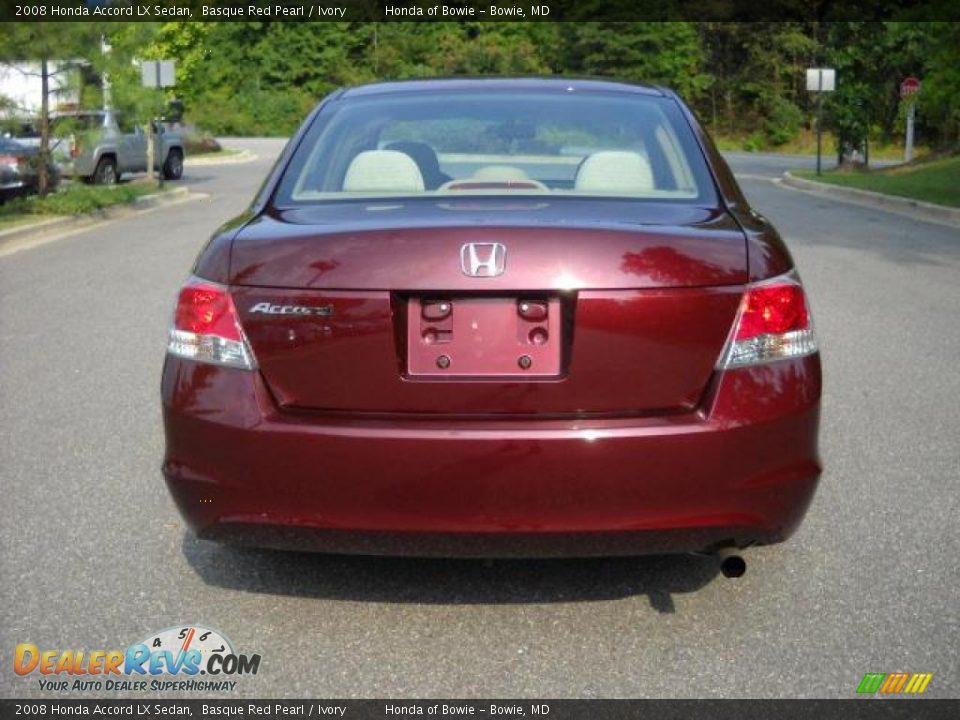 2008 Honda Accord LX Sedan Basque Red Pearl / Ivory Photo #4