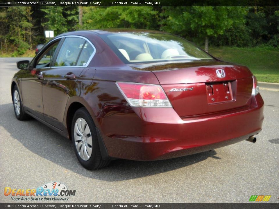 2008 Honda Accord LX Sedan Basque Red Pearl / Ivory Photo #5