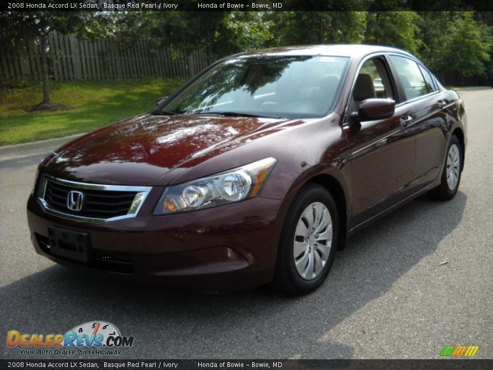 2008 Honda Accord LX Sedan Basque Red Pearl / Ivory Photo #7