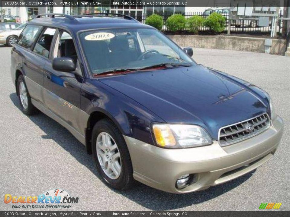2003 Subaru Outback Wagon Mystic Blue Pearl / Gray Photo #3