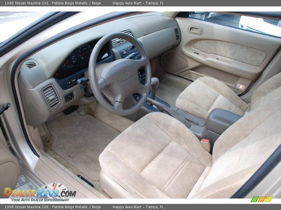 1998 Nissan Maxima GXE Pebble Beige Metallic / Beige Photo #9
