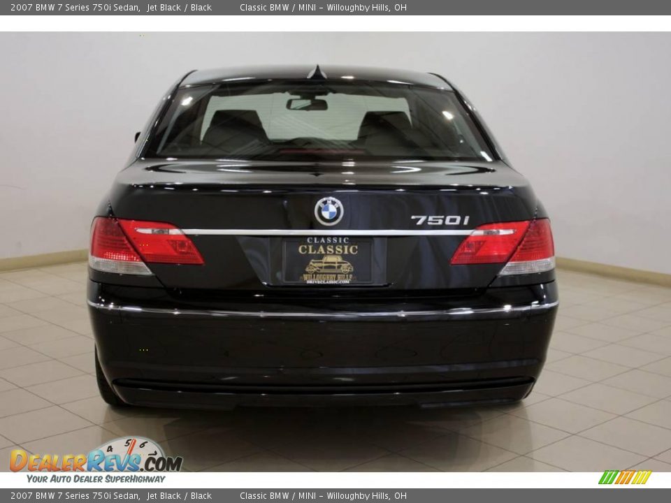 2007 BMW 7 Series 750i Sedan Jet Black / Black Photo #6