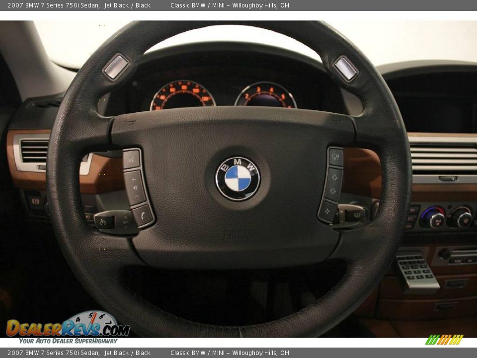 2007 BMW 7 Series 750i Sedan Jet Black / Black Photo #17