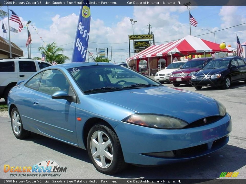 2000 Mercury Cougar V6 Light Sapphire Blue Metallic / Medium Parchment Photo #1