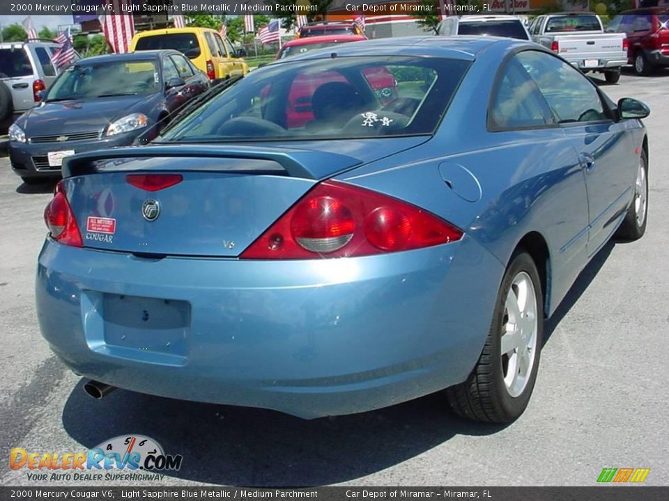 2000 Mercury Cougar V6 Light Sapphire Blue Metallic / Medium Parchment Photo #3