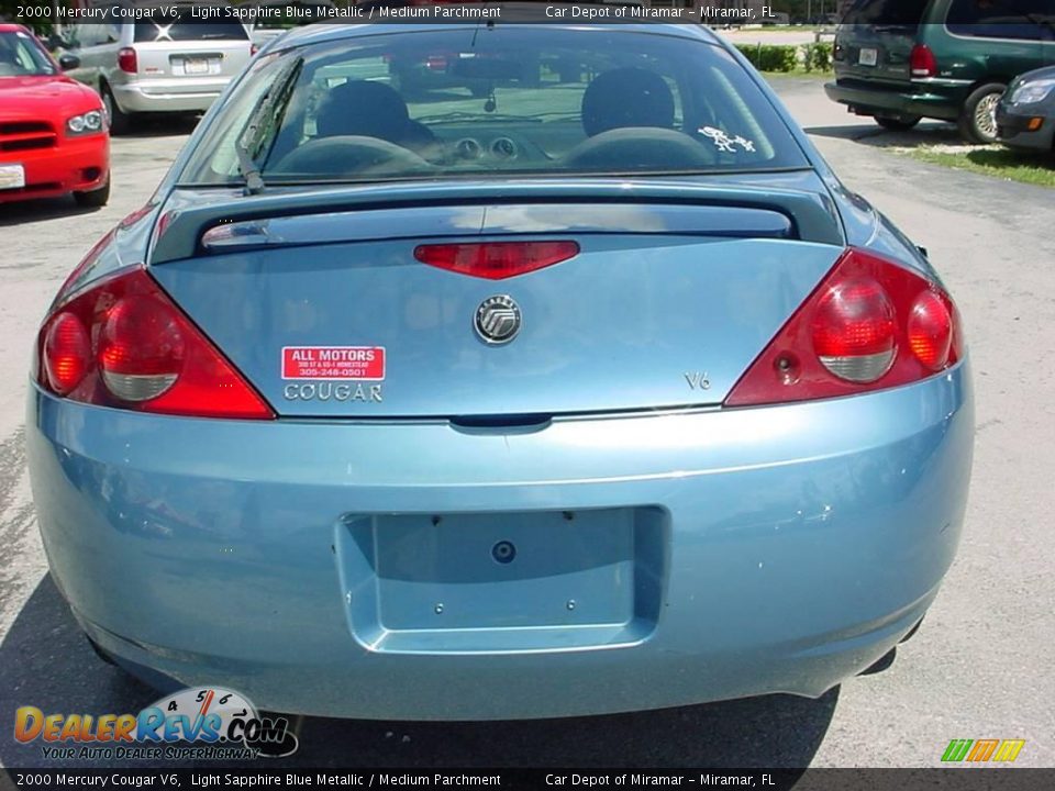 2000 Mercury Cougar V6 Light Sapphire Blue Metallic / Medium Parchment Photo #4