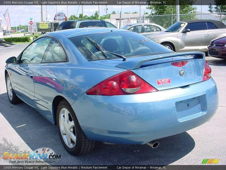 2000 Mercury Cougar V6 Light Sapphire Blue Metallic / Medium Parchment Photo #5