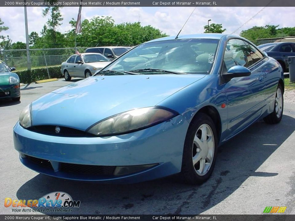 2000 Mercury Cougar V6 Light Sapphire Blue Metallic / Medium Parchment Photo #7
