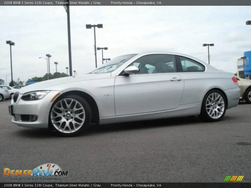 2008 BMW 3 Series 328i Coupe Titanium Silver Metallic / Gray Photo #2