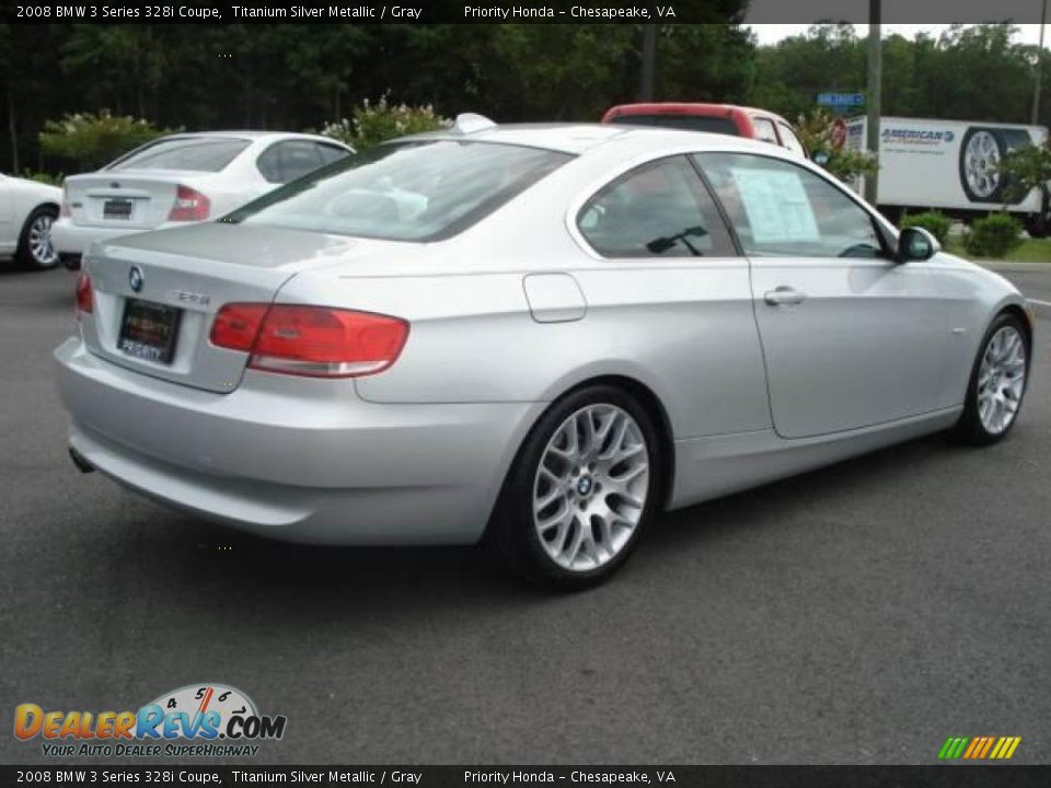 2008 BMW 3 Series 328i Coupe Titanium Silver Metallic / Gray Photo #6