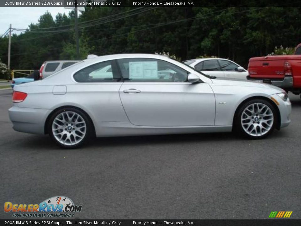 2008 BMW 3 Series 328i Coupe Titanium Silver Metallic / Gray Photo #7