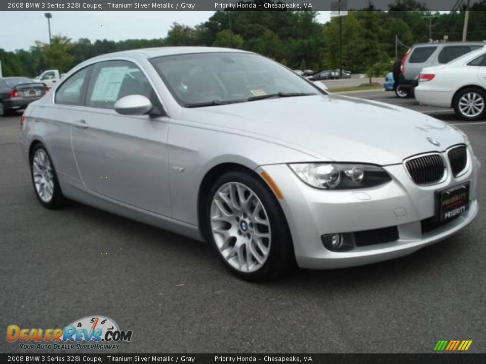 2008 BMW 3 Series 328i Coupe Titanium Silver Metallic / Gray Photo #8