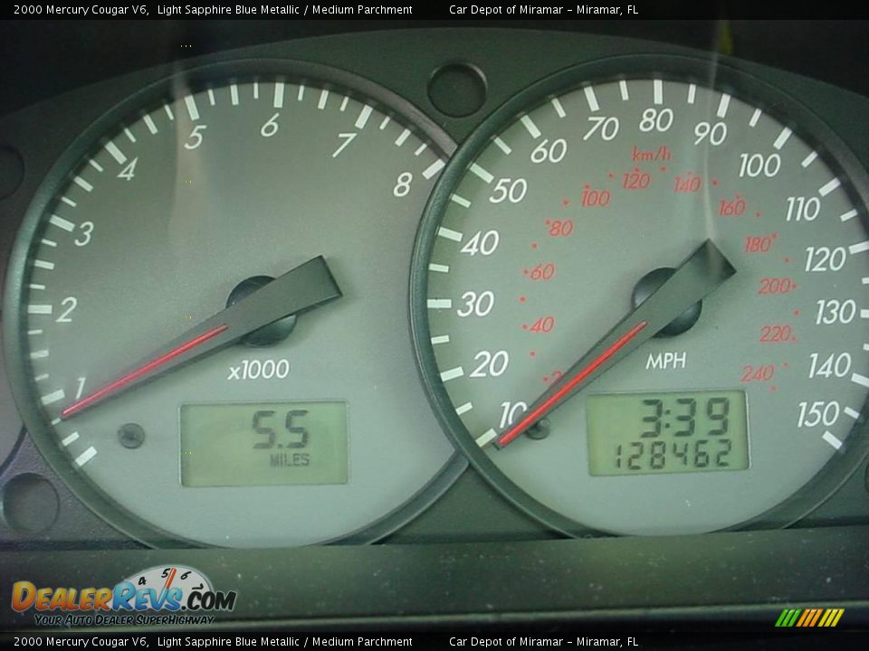 2000 Mercury Cougar V6 Light Sapphire Blue Metallic / Medium Parchment Photo #16