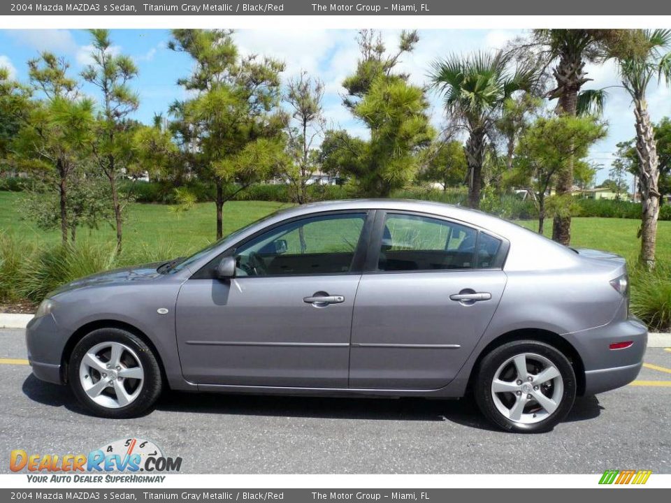 2004 Mazda MAZDA3 s Sedan Titanium Gray Metallic / Black/Red Photo #3