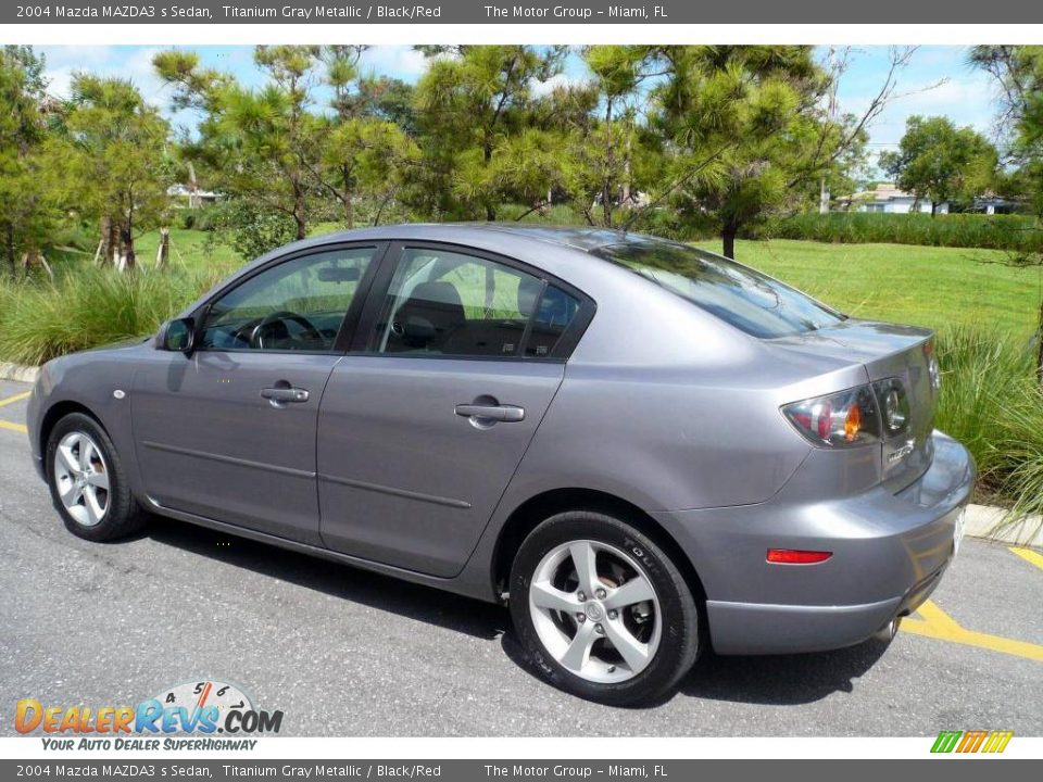 2004 Mazda MAZDA3 s Sedan Titanium Gray Metallic / Black/Red Photo #5