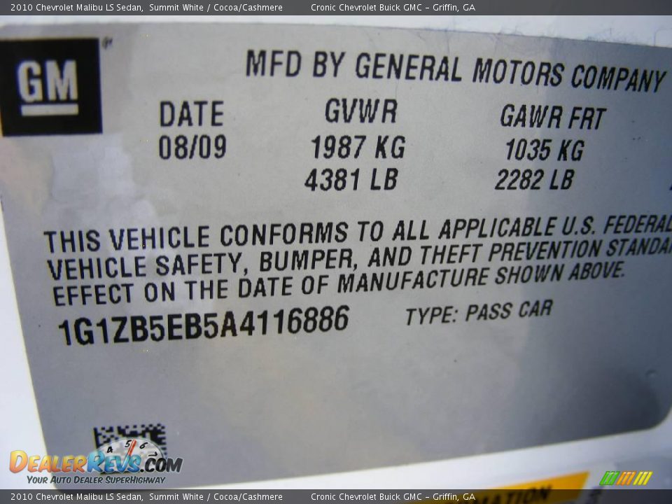2010 Chevrolet Malibu LS Sedan Summit White / Cocoa/Cashmere Photo #20