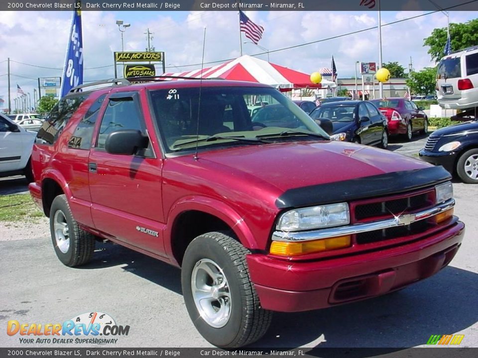 2000 Chevrolet Blazer LS Dark Cherry Red Metallic / Beige Photo #1