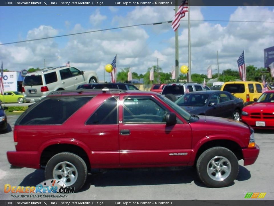 2000 Chevrolet Blazer LS Dark Cherry Red Metallic / Beige Photo #2