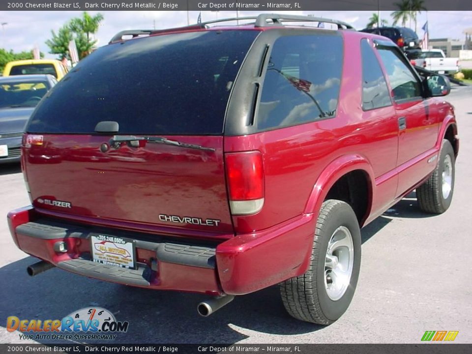 2000 Chevrolet Blazer LS Dark Cherry Red Metallic / Beige Photo #3