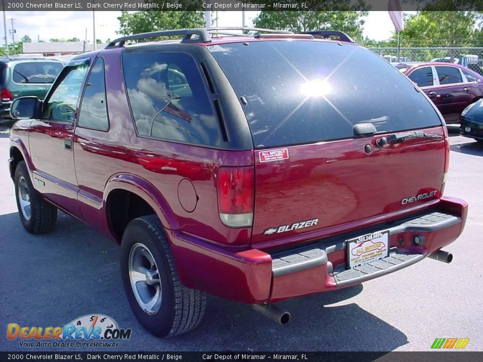2000 Chevrolet Blazer LS Dark Cherry Red Metallic / Beige Photo #6