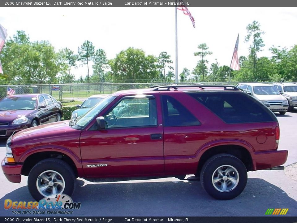 2000 Chevrolet Blazer LS Dark Cherry Red Metallic / Beige Photo #7