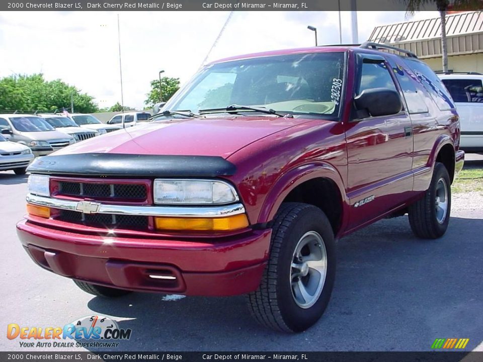 2000 Chevrolet Blazer LS Dark Cherry Red Metallic / Beige Photo #8