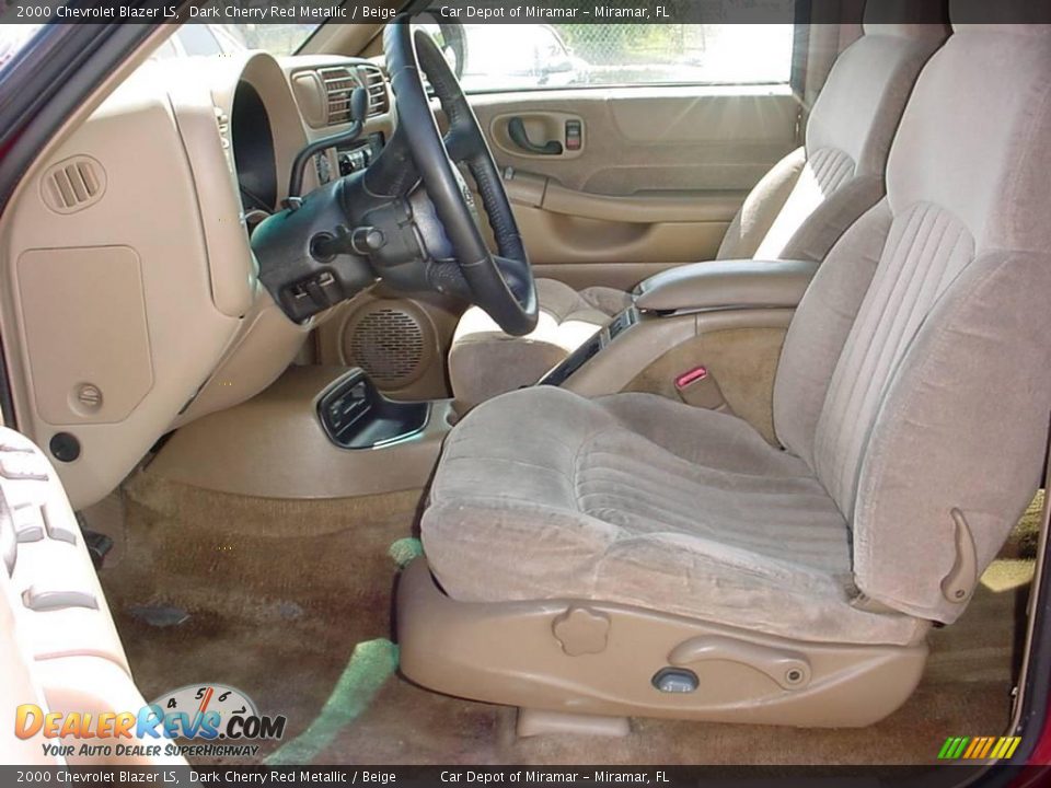 2000 Chevrolet Blazer LS Dark Cherry Red Metallic / Beige Photo #11
