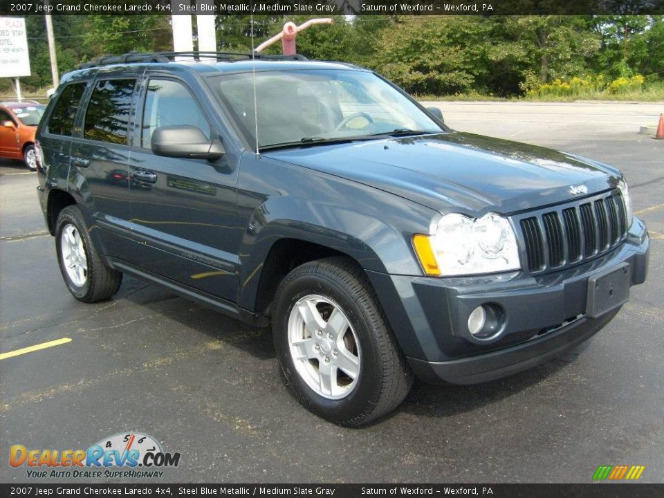 2007 Jeep Grand Cherokee Laredo 4x4 Steel Blue Metallic / Medium Slate Gray Photo #6