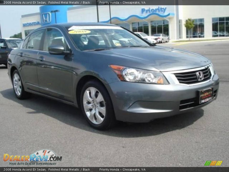 2008 Honda Accord EX Sedan Polished Metal Metallic / Black Photo #8