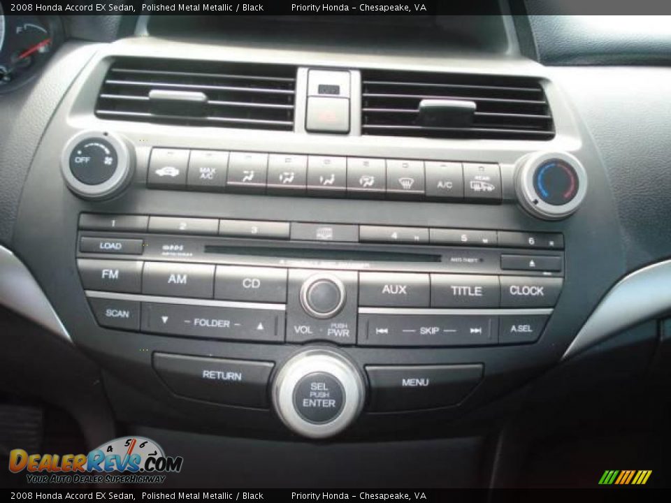 2008 Honda Accord EX Sedan Polished Metal Metallic / Black Photo #16