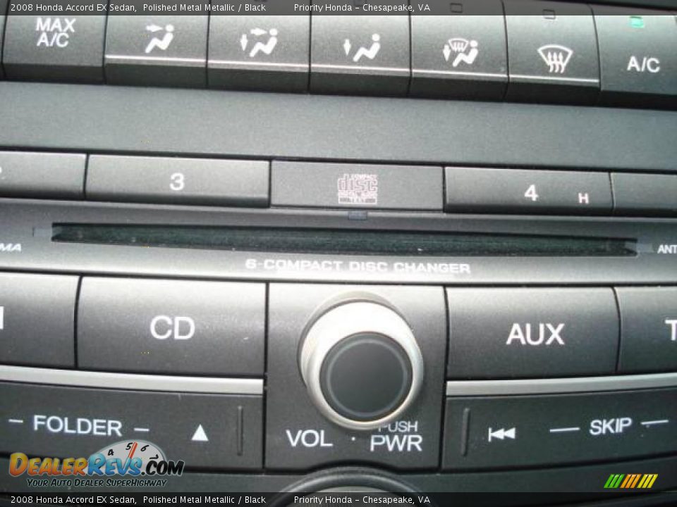 2008 Honda Accord EX Sedan Polished Metal Metallic / Black Photo #17