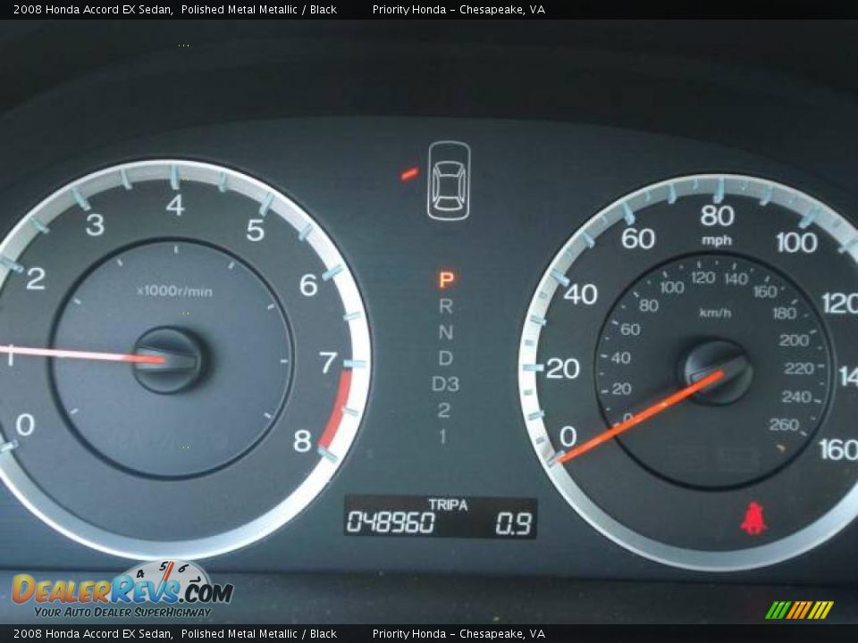 2008 Honda Accord EX Sedan Polished Metal Metallic / Black Photo #20