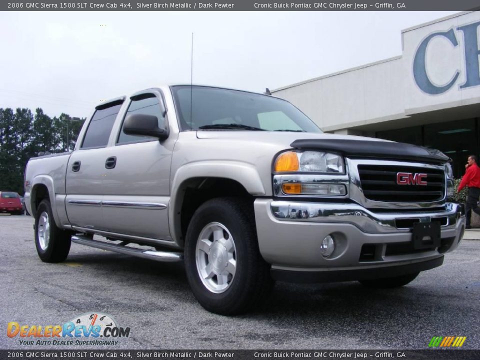 2006 GMC Sierra 1500 SLT Crew Cab 4x4 Silver Birch Metallic / Dark Pewter Photo #2