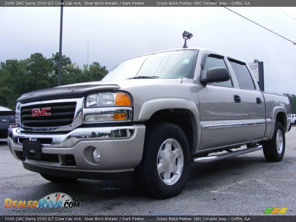 2006 GMC Sierra 1500 SLT Crew Cab 4x4 Silver Birch Metallic / Dark Pewter Photo #4