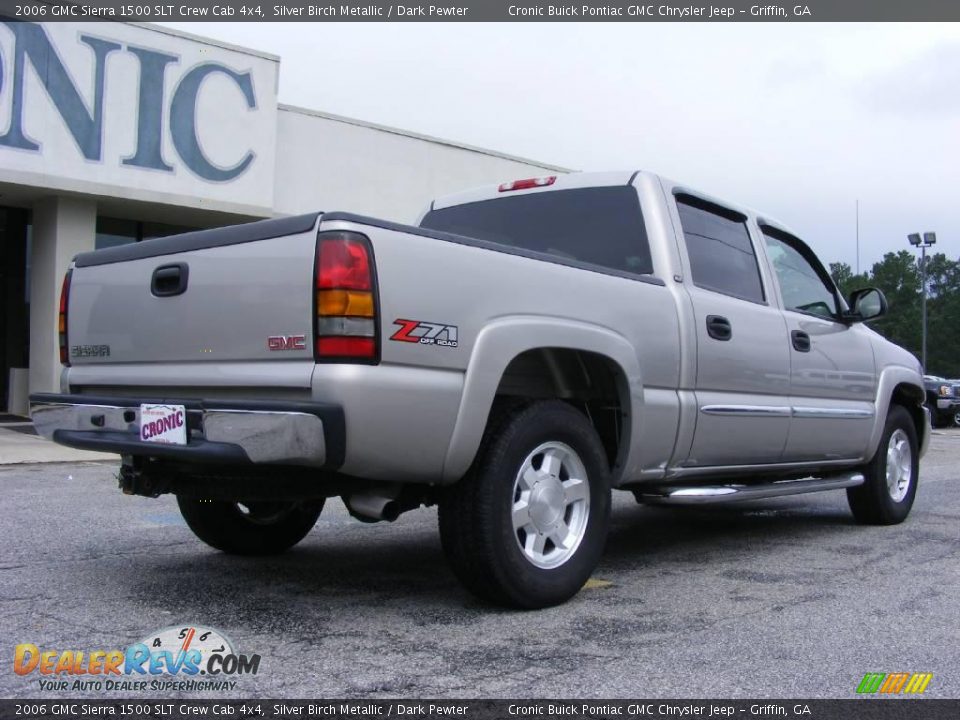 2006 GMC Sierra 1500 SLT Crew Cab 4x4 Silver Birch Metallic / Dark Pewter Photo #8