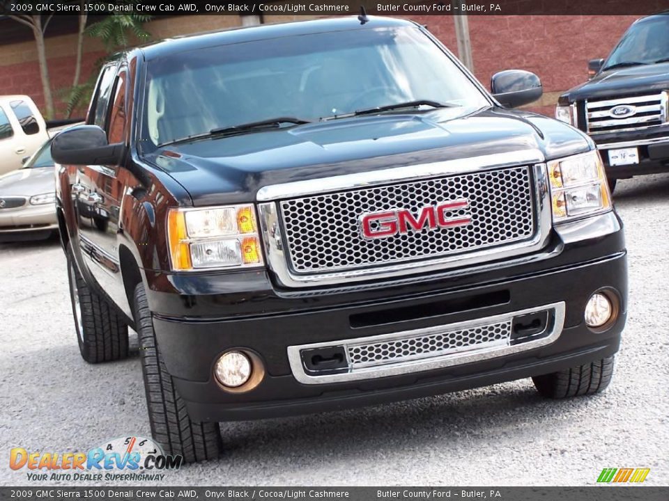 2009 GMC Sierra 1500 Denali Crew Cab AWD Onyx Black / Cocoa/Light Cashmere Photo #10