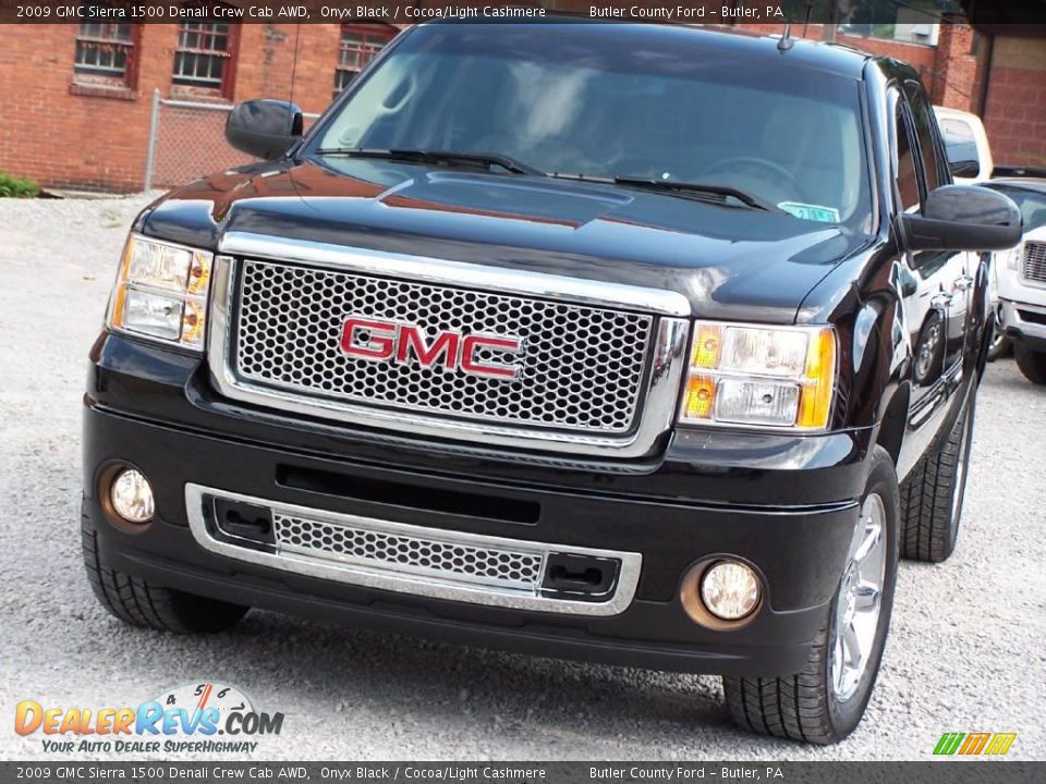 2009 GMC Sierra 1500 Denali Crew Cab AWD Onyx Black / Cocoa/Light Cashmere Photo #13