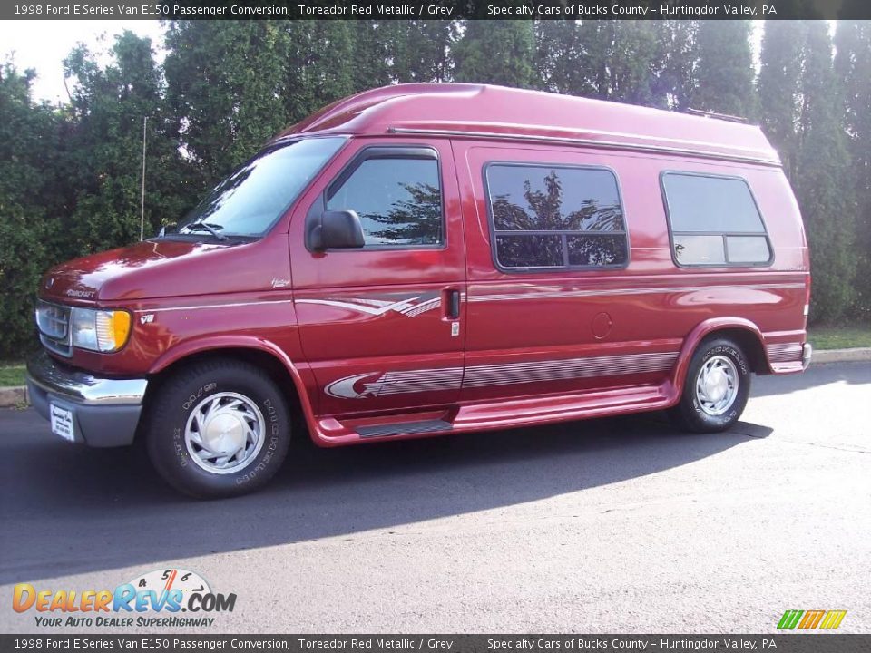 1998 Ford E Series Van E150 Passenger Conversion Toreador Red Metallic / Grey Photo #1