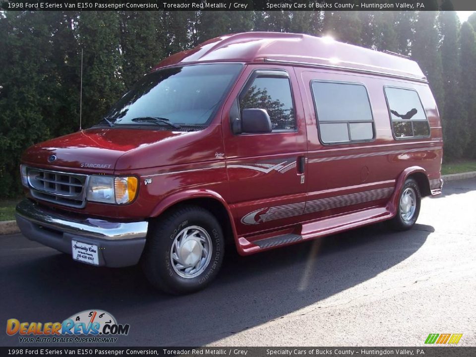 1998 Ford E Series Van E150 Passenger Conversion Toreador Red Metallic / Grey Photo #2