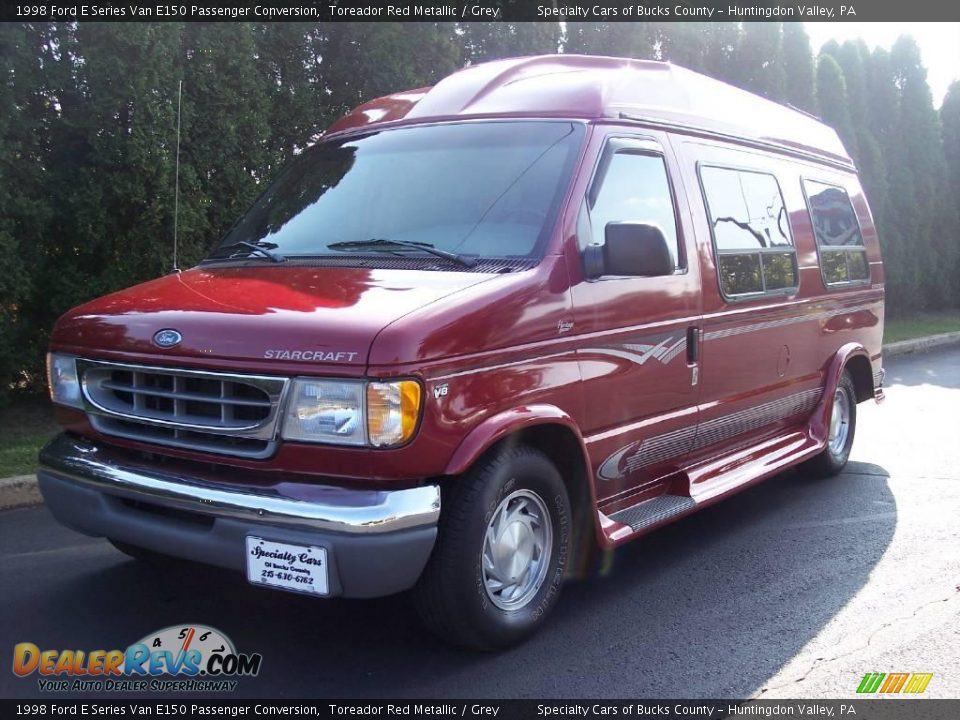 1998 Ford E Series Van E150 Passenger Conversion Toreador Red Metallic / Grey Photo #3