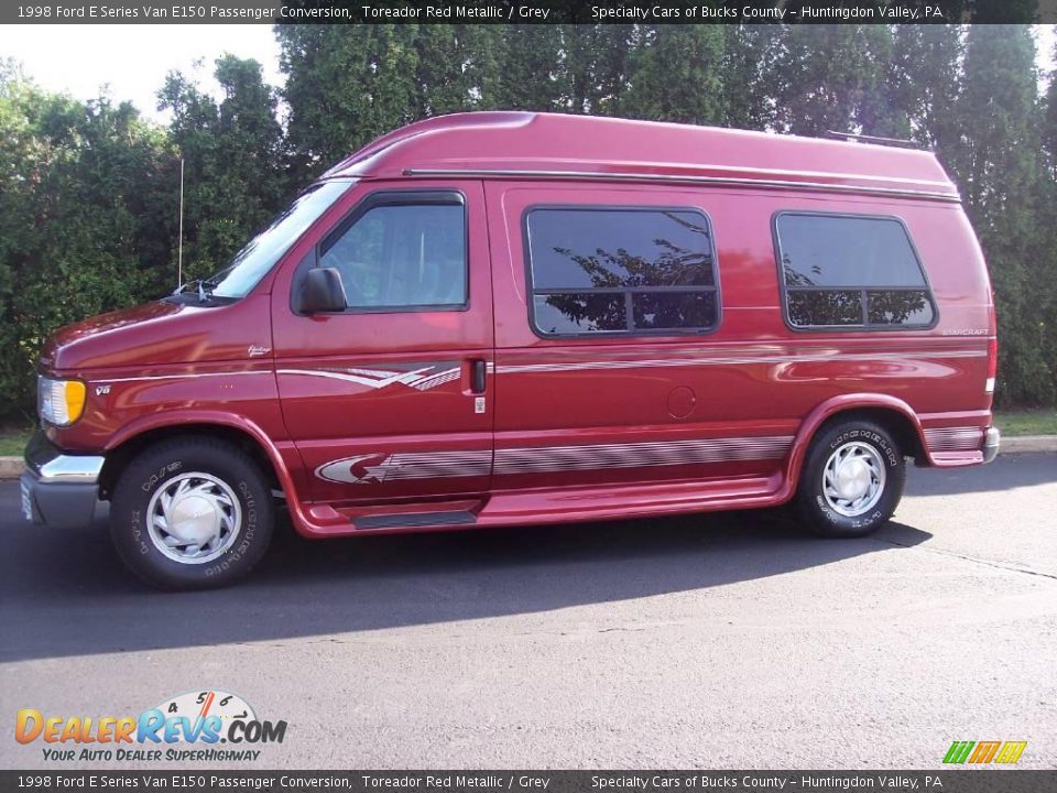 1998 Ford E Series Van E150 Passenger Conversion Toreador Red Metallic / Grey Photo #4