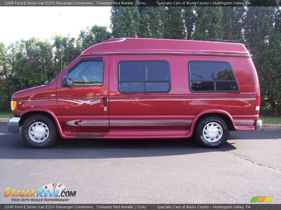 1998 Ford E Series Van E150 Passenger Conversion Toreador Red Metallic / Grey Photo #5