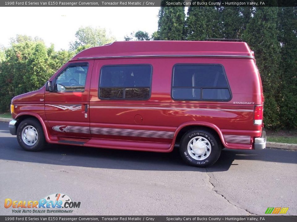 1998 Ford E Series Van E150 Passenger Conversion Toreador Red Metallic / Grey Photo #6