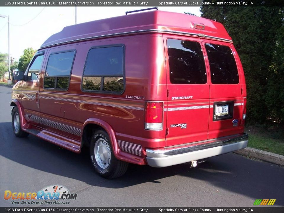 1998 Ford E Series Van E150 Passenger Conversion Toreador Red Metallic / Grey Photo #8