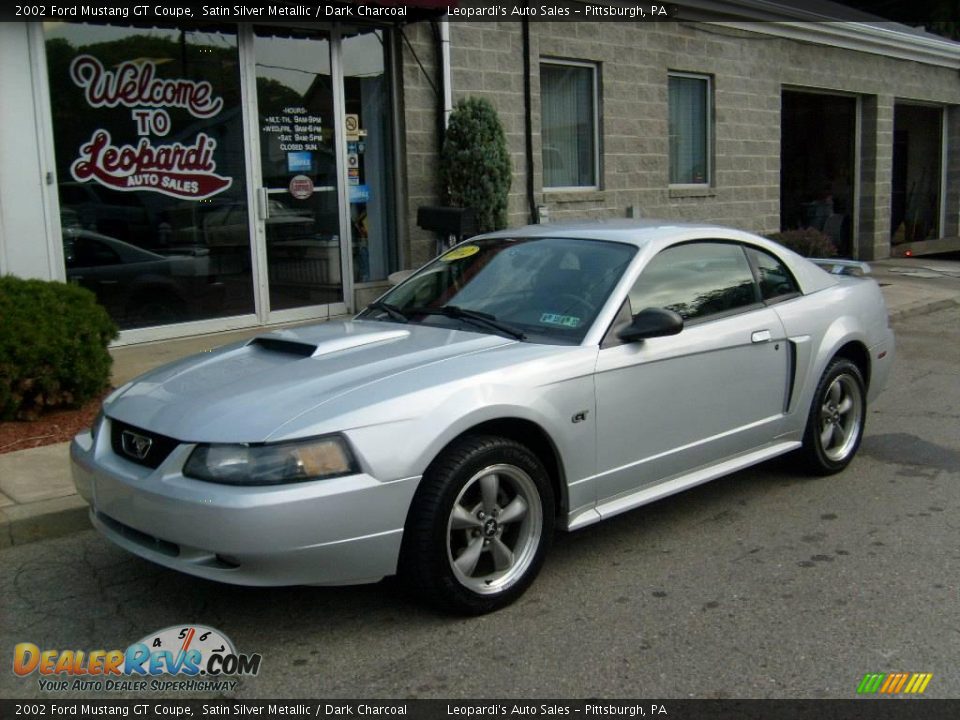2002 Ford Mustang GT Coupe Satin Silver Metallic / Dark Charcoal Photo #1