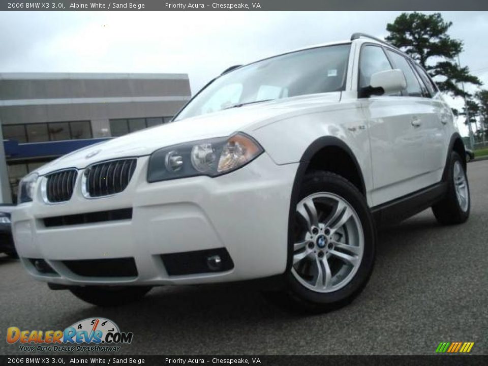2006 BMW X3 3.0i Alpine White / Sand Beige Photo #1