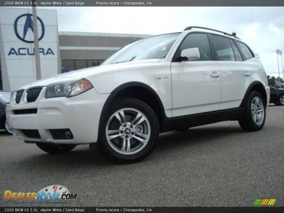 2006 BMW X3 3.0i Alpine White / Sand Beige Photo #2