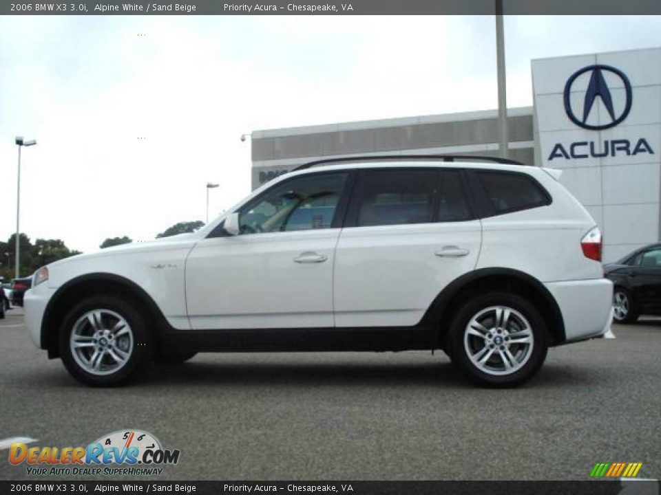2006 BMW X3 3.0i Alpine White / Sand Beige Photo #3