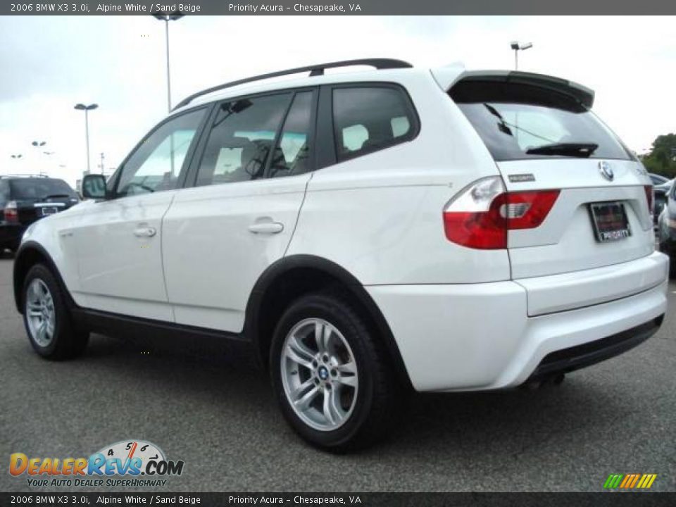 2006 BMW X3 3.0i Alpine White / Sand Beige Photo #4